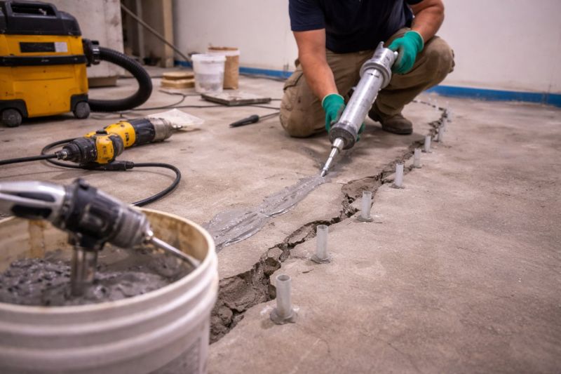 Cracked Basement Floor Repair in Brown County, OH