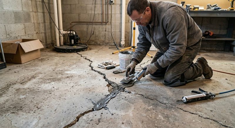 Cracked Basement Floor Repair in Brown County, OH
