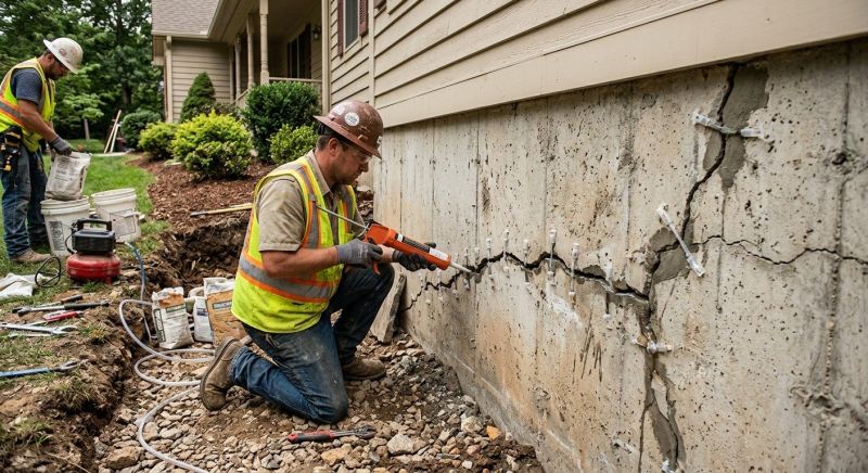 Cracked Foundation Repair in Williamsburg, OH
