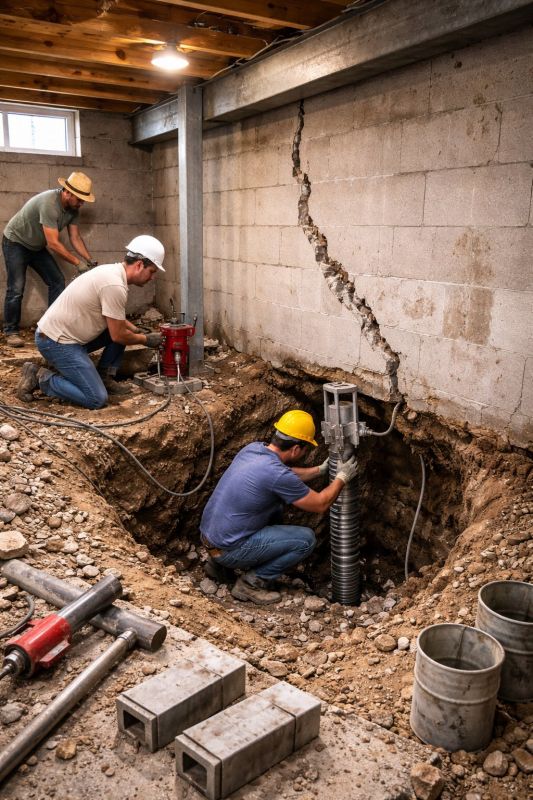 Foundation Structural Repair in Williamsburg, OH