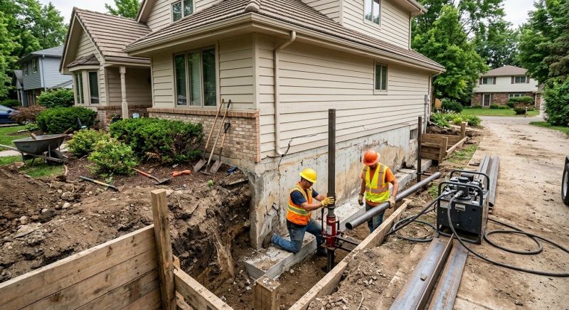 House Foundation Repair in West Union, OH