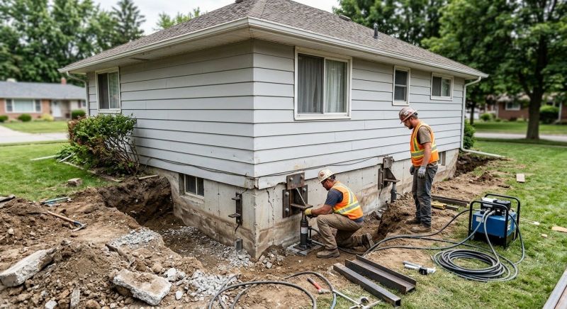 Sinking Foundation Repair in Adams County, OH