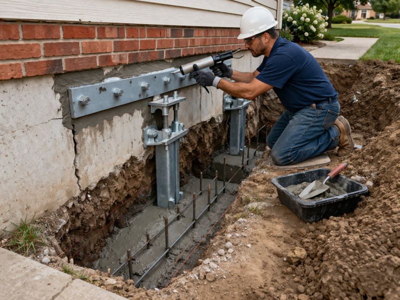 Sinking Foundation Repair in Batavia, OH