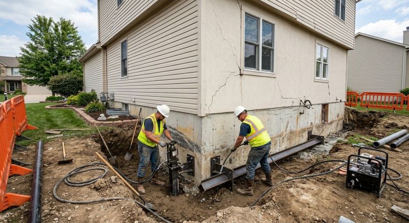 Sinking Foundation Repair in Ripley, OH